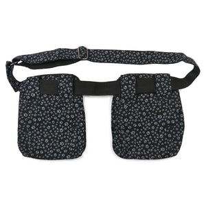 Doppelte Gassi-Tasche - Stoff, Schwarz mit kleinen Pfoten - Dresden 37 Nijens Shop
