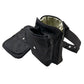 Doppelte Gassitasche aus Canvas in Schwarz mit floralen Ornamenten, Gürtel und auswaschbarem Leckerlifach. - Dresden 57 Nijens Shop