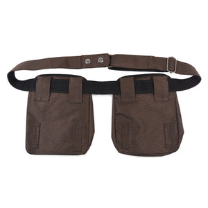 Rückseite des Gassitaschen-Sets mit zwei stabilen Gürtelschlaufen und zusätzlichen Schlaufen zur Befestigung eines Beingurts.