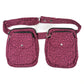 Nijens Doppelte Gassi-Tasche Leckerli-Beutel mit Pfoten-Motiv in Magenta für Hundetraining 