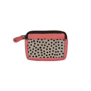 Geldbeutel Leder Rosa Portemonnaie, Geldbörse mit Gepard Print