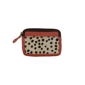 Geldbeutel Leder Coral, Portemonnaie, Geldbörse mit Gepard Print