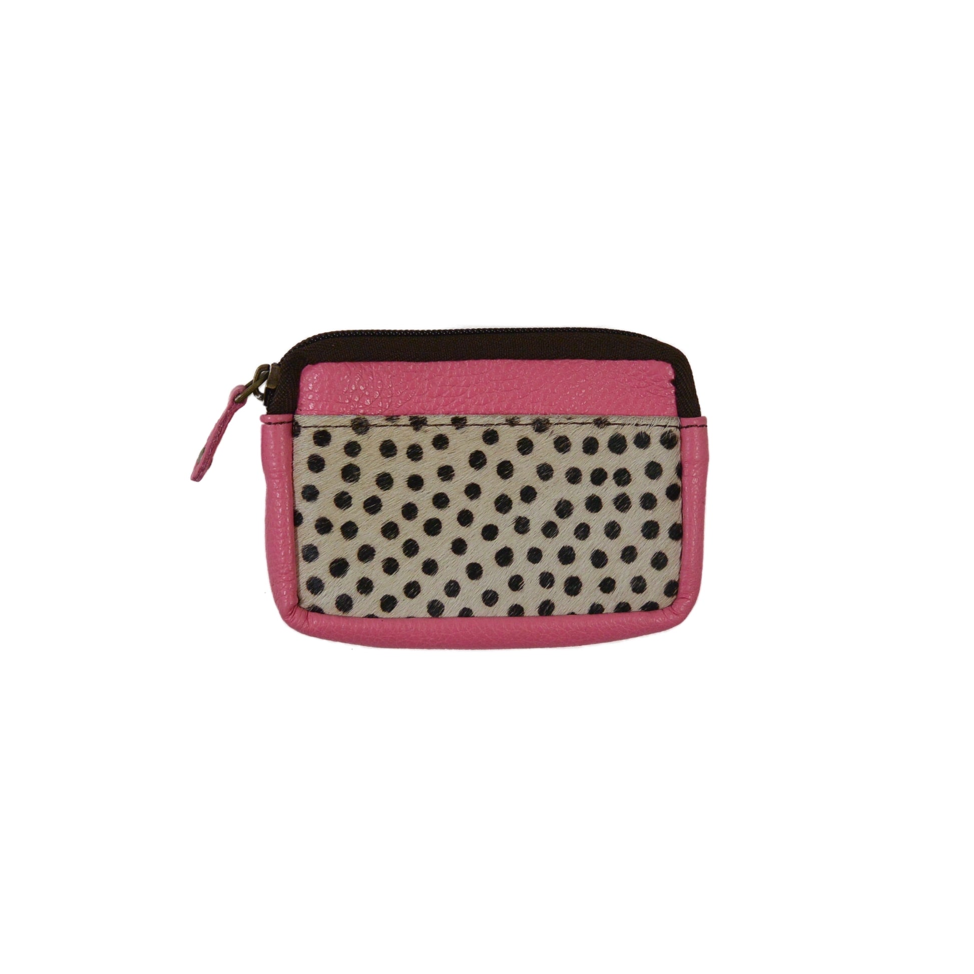 Geldbeutel Leder Rosa, Geldbörse mit Gepard Print