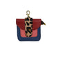 Kleines Leder Portemonnaie mit Karabiner in Rot-Pink-Blau und Leoparden-Print Klappe – Nijens