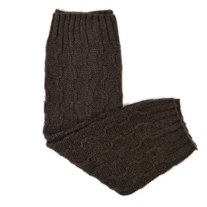 Gestrickte Beinstulpen Lindau Braun – warme Strickstulpen mit Rippbündchen von Nijens