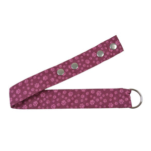 Gürtel-Verlängerung XXXL Wasserfester Stoff mit kleinen Pfoten-Print, Magenta.