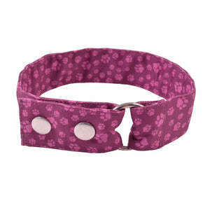 Gürtel-Verlängerung XXXL Wasserfester Stoff mit kleinen Pfoten-Print, Magenta. 2