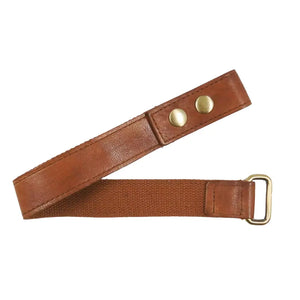 Gürtel-Verlängerung aus Leder in Braun mit zwei Druckknöpfen und Vierkantring zur Verlängerung von Gürteln unserer Hüfttaschen.