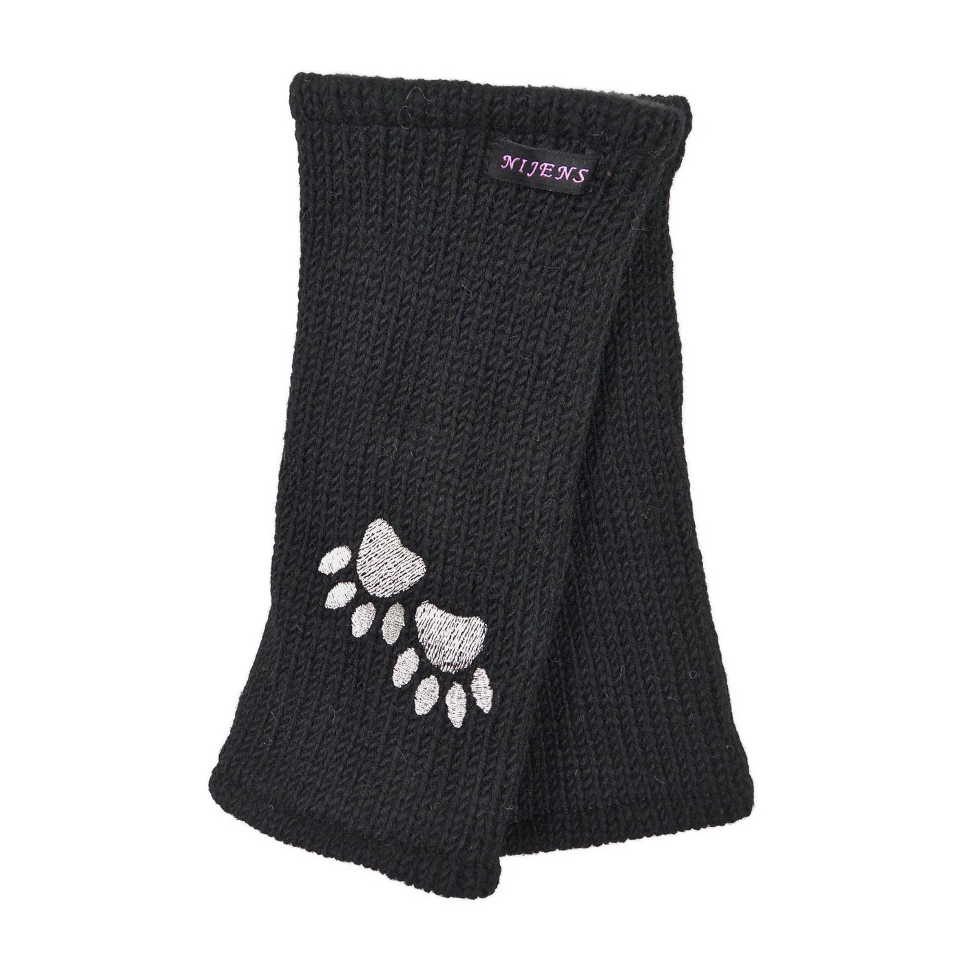 Virgin wool Pulse warmer Nijens Arm cuffs black Hadar-01