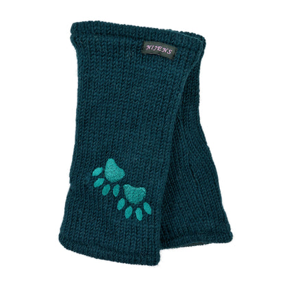 Pulse warmer Nijens Arm cuffs aus Virgin wool Navy blue Hadar-16