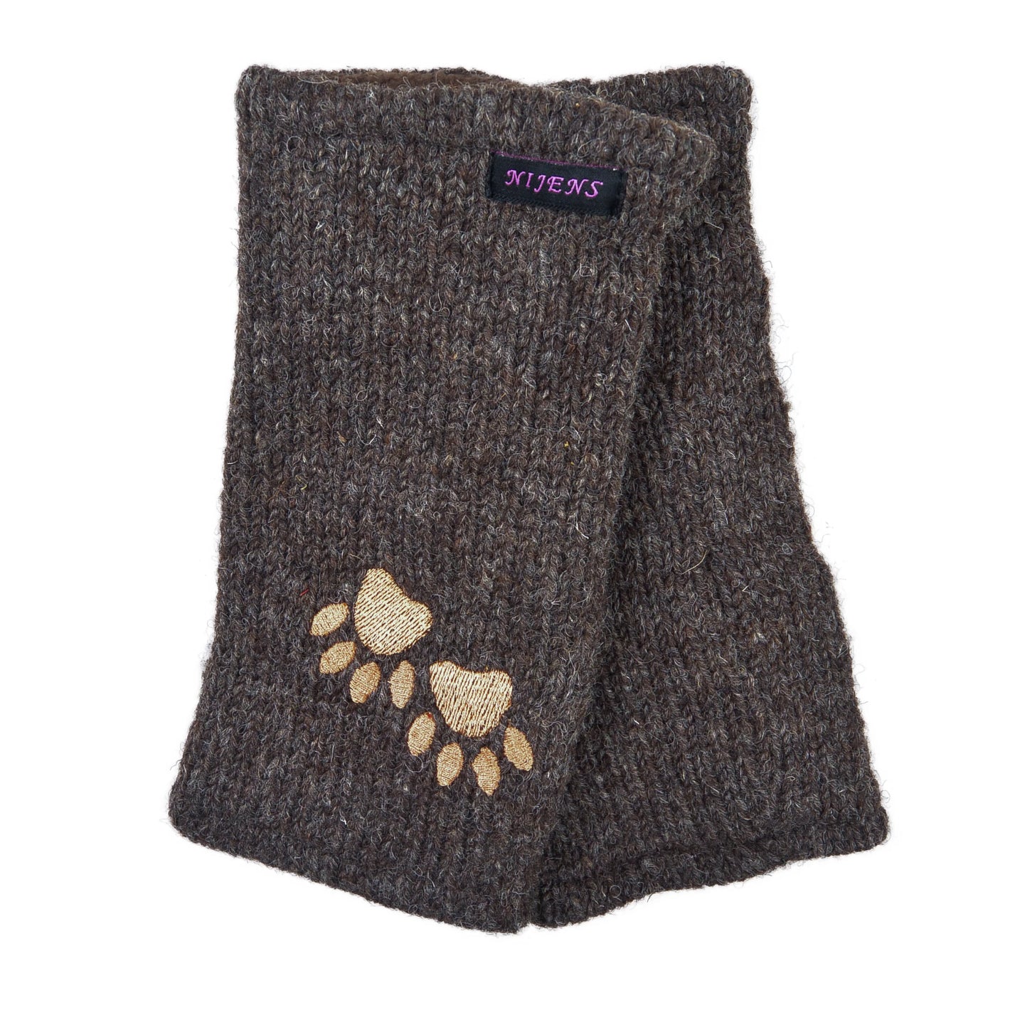 Pulse warmer aus Virgin wool in brown Arm cuffs Nijens Hadar-18