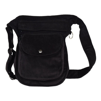 Gassi-Tasche aus Cord Schwarz - Main Image