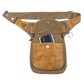 Hüfttasche, Gassi-Tasche aus Leder, pfote Herzprägung mit einem Einsteckfach vorne, welches durch einen Überschlag mit einem Druckknopf verschlossen wird.