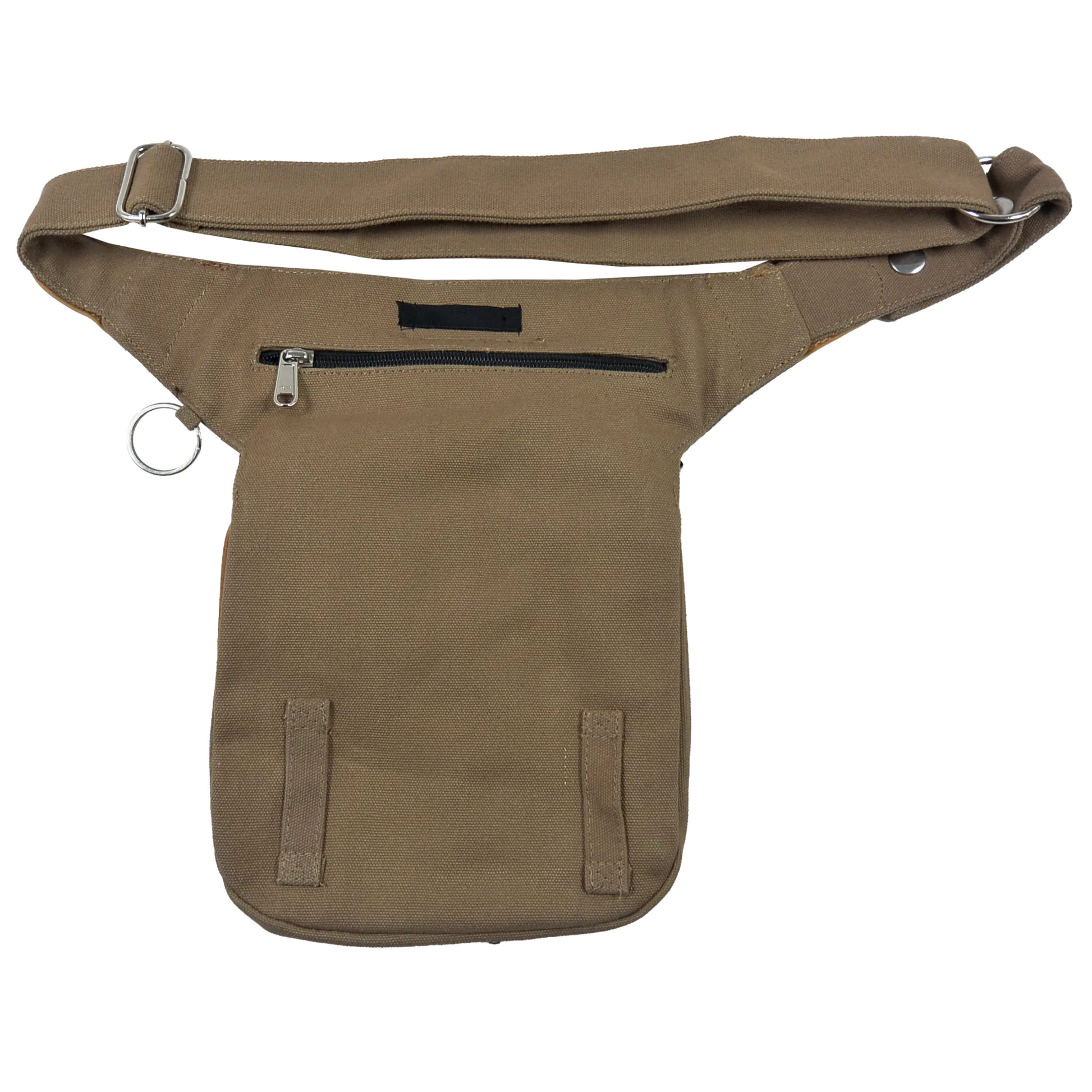 Hüfttasche, Gassi-Tasche aus Leder, pfote Herzprägung. Diese Hüfttasche hat einen Reißverschlussfach auf der hinteren Seite.