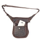 Gassi-Tasche Vintage Leder Schokoladenbraun mit Pfoten- und Herzprägungen - Nijens Shop