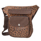 Braune Gassi-Tasche aus echtem Leder mit Pfotenherz-Prägung und Frontfach