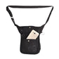 Nijens Gassi-Tasche Hannover aus Canvas in Schwarz mit Herz- und Pfote – Vorderansicht mit Handyfach