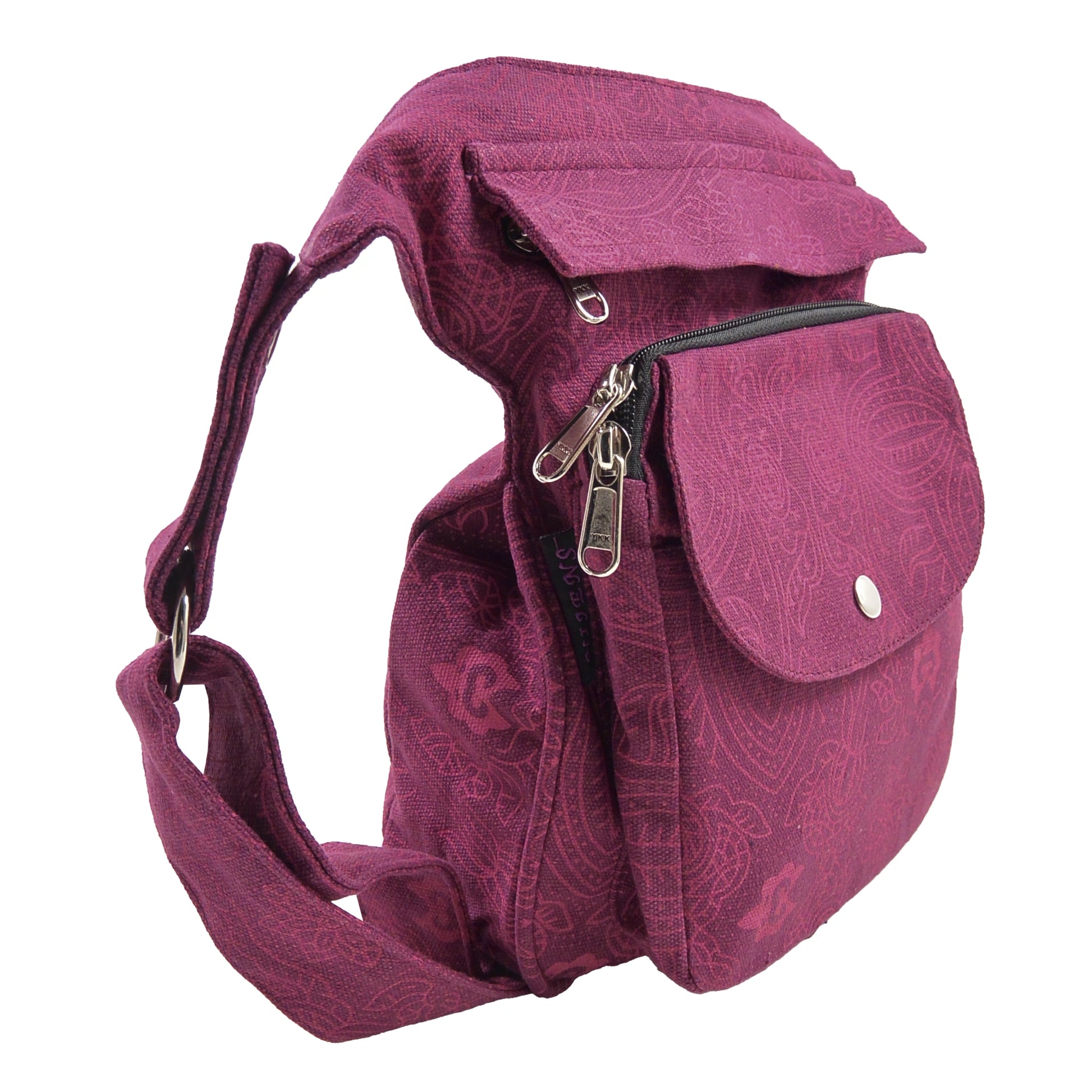 Gassi-Tasche, Bauchtasche und Gürteltasche aus Canvas-Stoff Rosa mit floralem Muster. Diese Tasche verfügt über ein leckeres Fach mit wasserabweisendem und waschbarem Innenfutter.