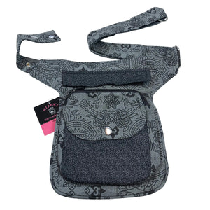 Nijens Gassi-Tasche S-XXXL fĂŒr Hundebesitzer Leckerlitasche Stoff Paisley Grau