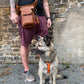 Gassi-Tasche, Apache Leder Brandy mit Pfoten&Herzprägungen für Hund