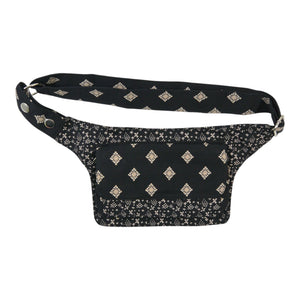 Bauchtasche "Kathmandu" Baumwoll-Stoff Schwarz-Braun (846)