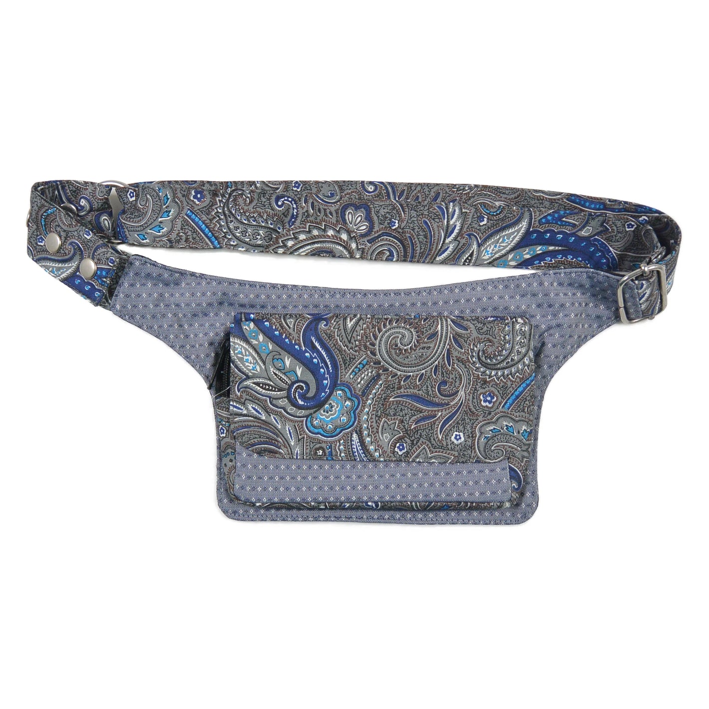 Bauchtasche Stoff Hüfttasche mit Paisley Motiven in Grau, Nijens Tasche