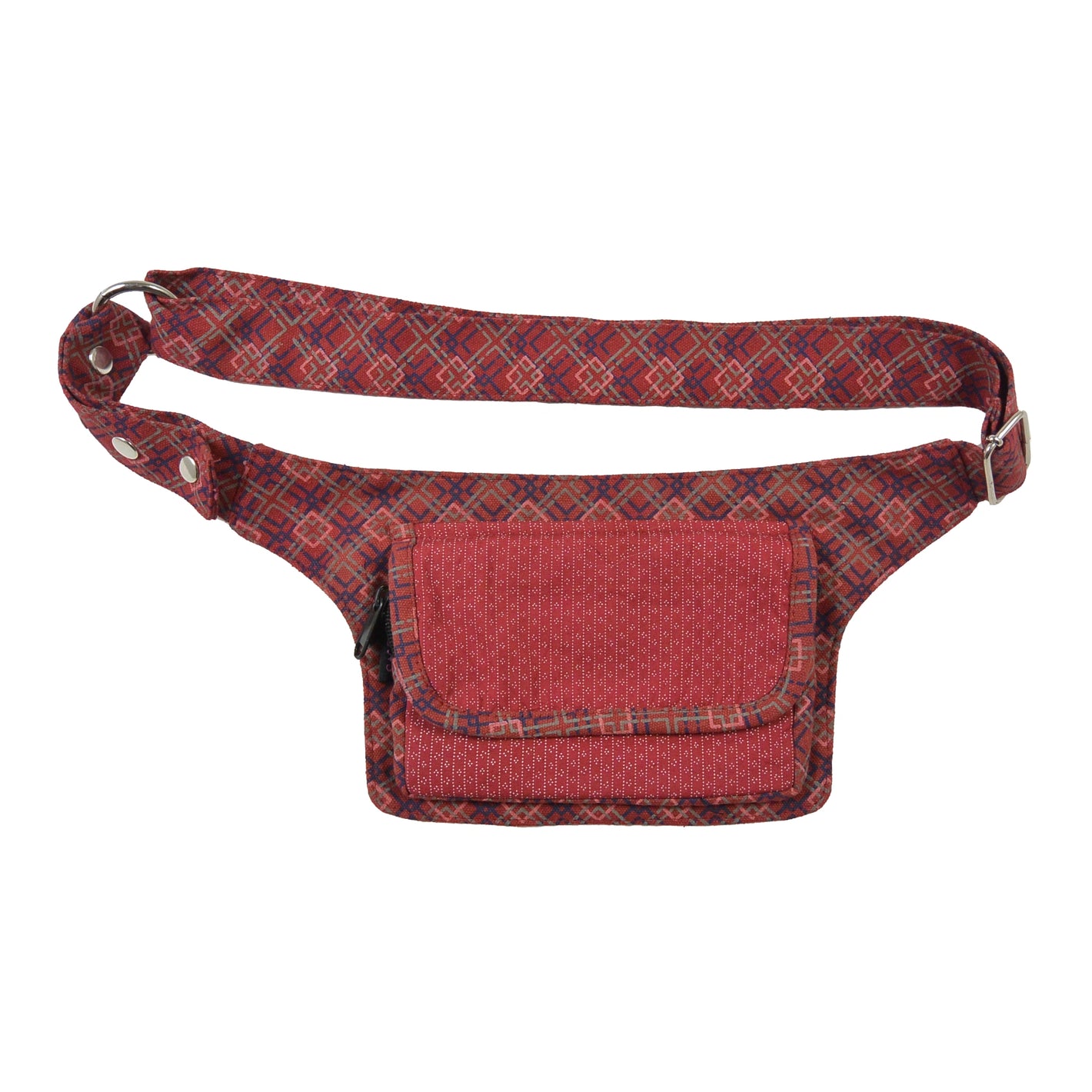 Bauchtasche Hippie Tasche Stoff in Rot 