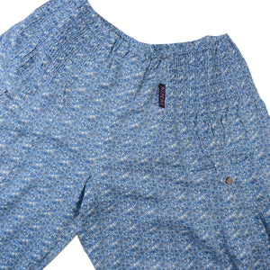 Damenhose Pumphose Pants Viskose Hellblau mit kleinem Blumenmuster