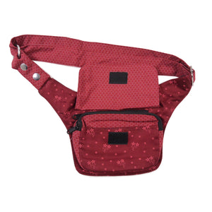 Bauchtasche S-XXXL, Hüfttasche Rot mit Blumenmuster,  Nijens Shop