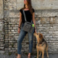 Gassi-Tasche mit Flaschenhalter „Konstanz“ Baumwoll-Canvas Grau (7701)