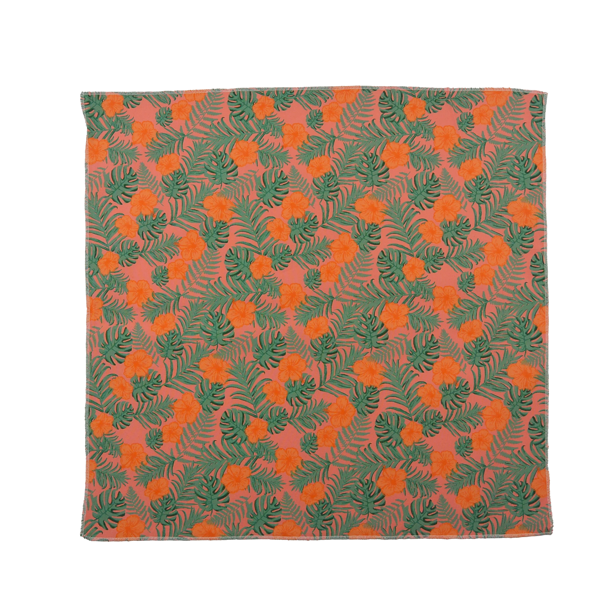 Hundehalstücher Sommer/Herbst XL – 4 Stück, Rosa, Grün, Orange, Blumendruck, Aus 100% Baumwolle