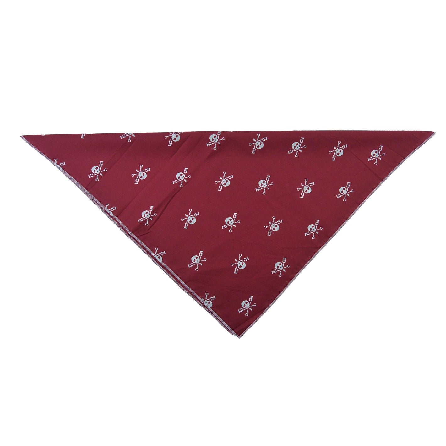 Baumwoll-Druck Totenkopf Muster in Dunkelrot Halsband für Hund. Nijens Shop