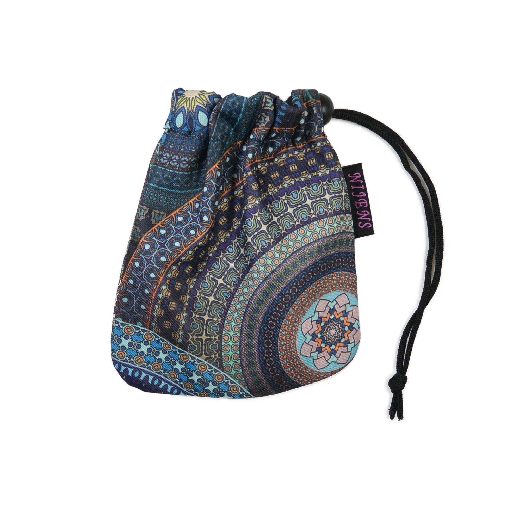 Mandala Leckerlibeutel aus wasserfestem Stoff in Blau – ideal für Snacks & Kotbeutel