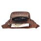Innenansicht der braunen Gassi-Tasche aus echtem Leder mit Smartphone und Portemonnaie. Nijens Shop.