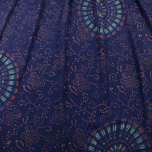 Sommerrock Lang mit elastischem Bund aus Rayon Blau und Mandala Muster.