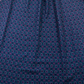 Sommerrock Lang mit elastischem Bund aus Polyester. Marineblau und Lila gemustert..