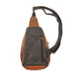 Kleiner Rucksack, Crossbodybag aus Leder, dunkelbraun-hellbraun. 