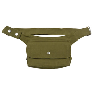 Nijens Bauchtasche Hippie Tasche aus Stoff Khaki