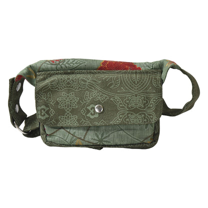 Nijens Bauchtasche in Khaki mit Orange Blumen