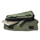 Nijens Bauchtasche Hippie Tasche in Khaki mit Orange Blumen. Innenansicht