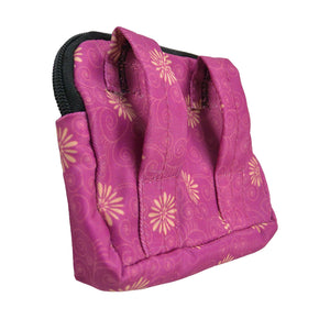 Kleine Beuteltasche Pink mit Blumen - Kiel 504