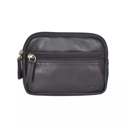 Nijens Small leather pouch bag with loops NJ-05 1045 Black