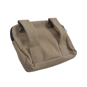 Kleine Beuteltasche aus Baumwollstoff Sand mit Gürtelschlaufen