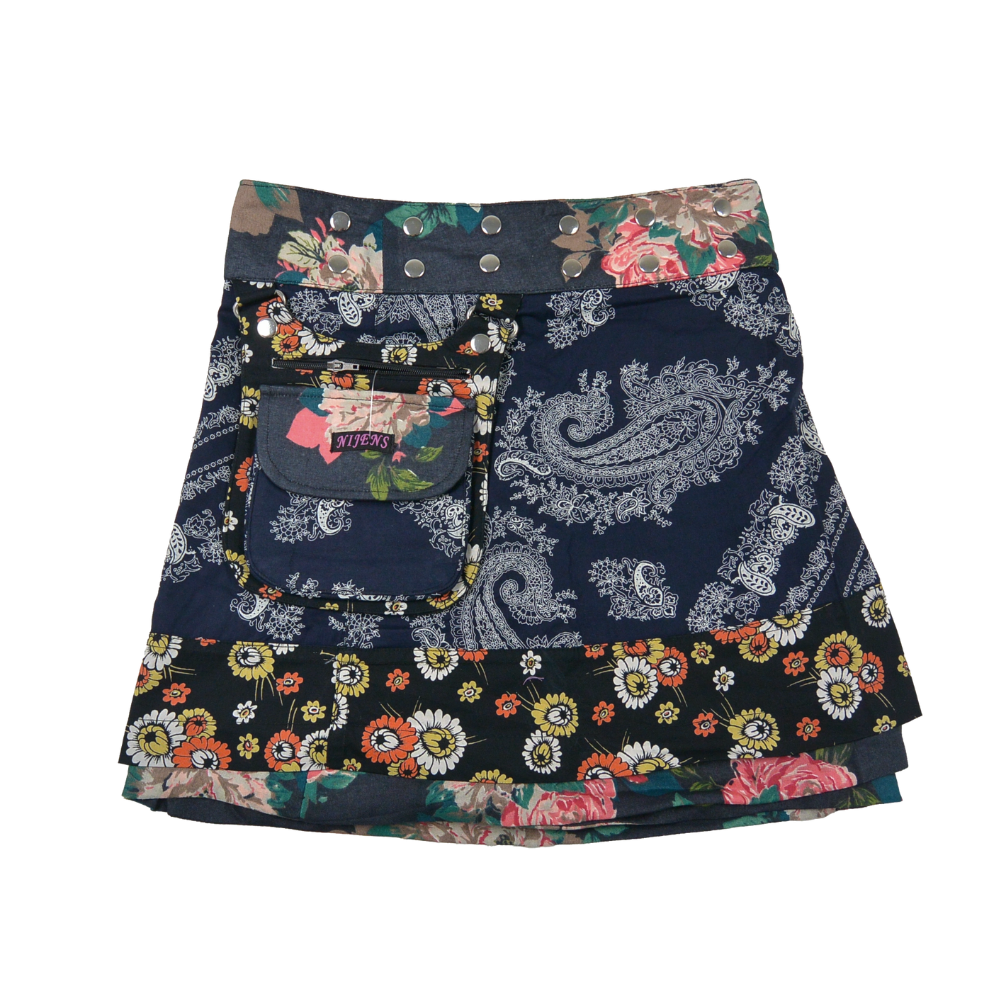 Kinderrock aus weichem Baumwollstoff, Paisley Dunkelblau