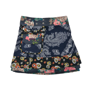 Kinderrock aus weichem Baumwollstoff, Paisley Dunkelblau