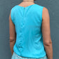 Kurzarm-Blusenhemd, Blusenshirt aus Polyester in Hellblau mit schmückenden Chiffonfältchen am Ausschnitt - Nijens
