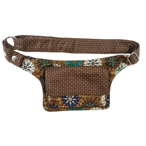 Hip hip bag with a small flower pattern in brown - Kathmandu-M 185