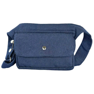 Nijens Bauchtasche Hüfttasche Hippie-Tasche Stoff Jeans Dunkelblau