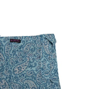 Sommerrock Wickelrock aus Viskose Blau mit Paisley 2