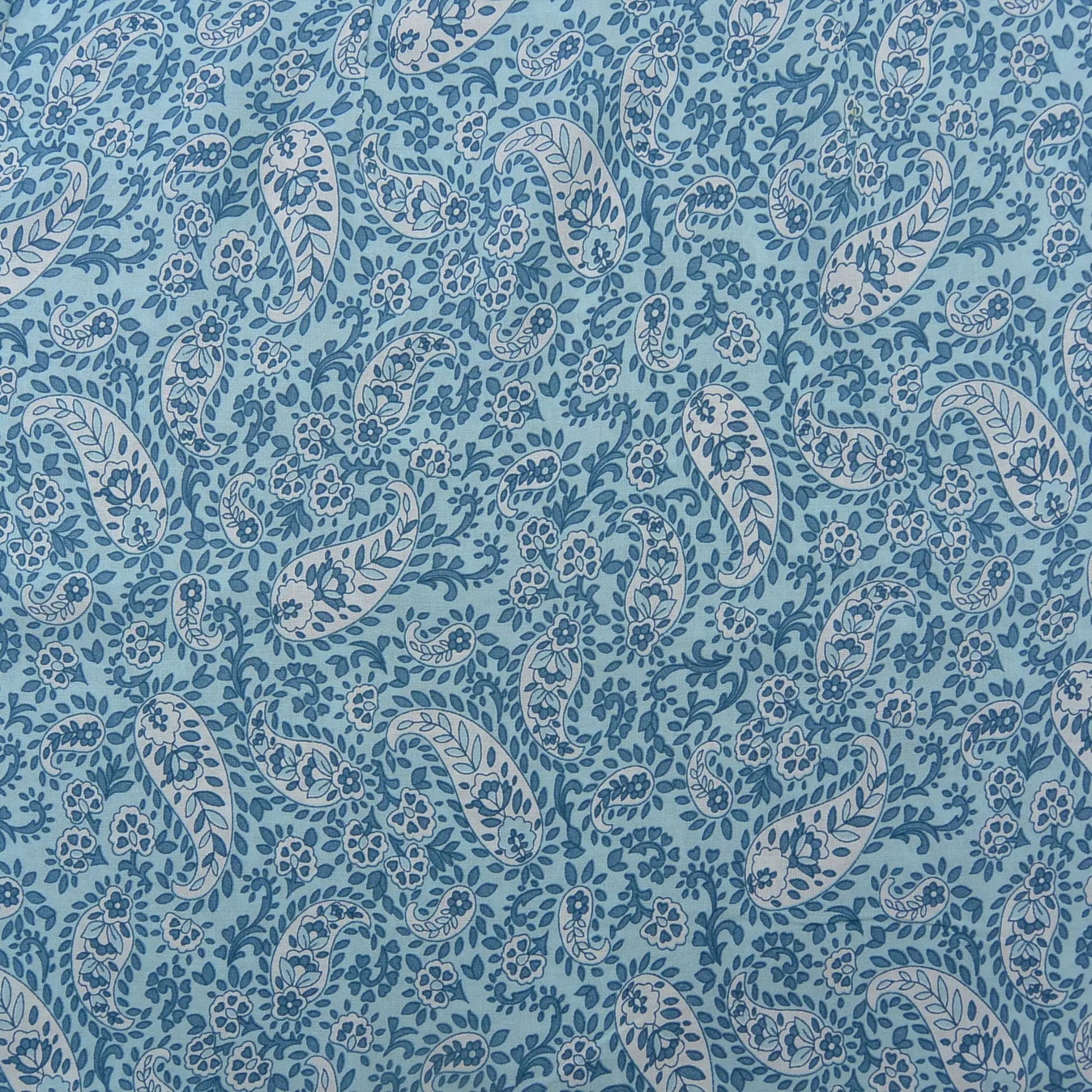 Viskose Blau mit Paisley